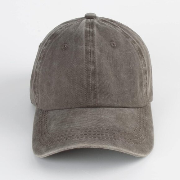 Unisex Dark Army Green Baseball Cap Cotton Fits Washed Denim Adjustable Hat - Picture 2 of 7